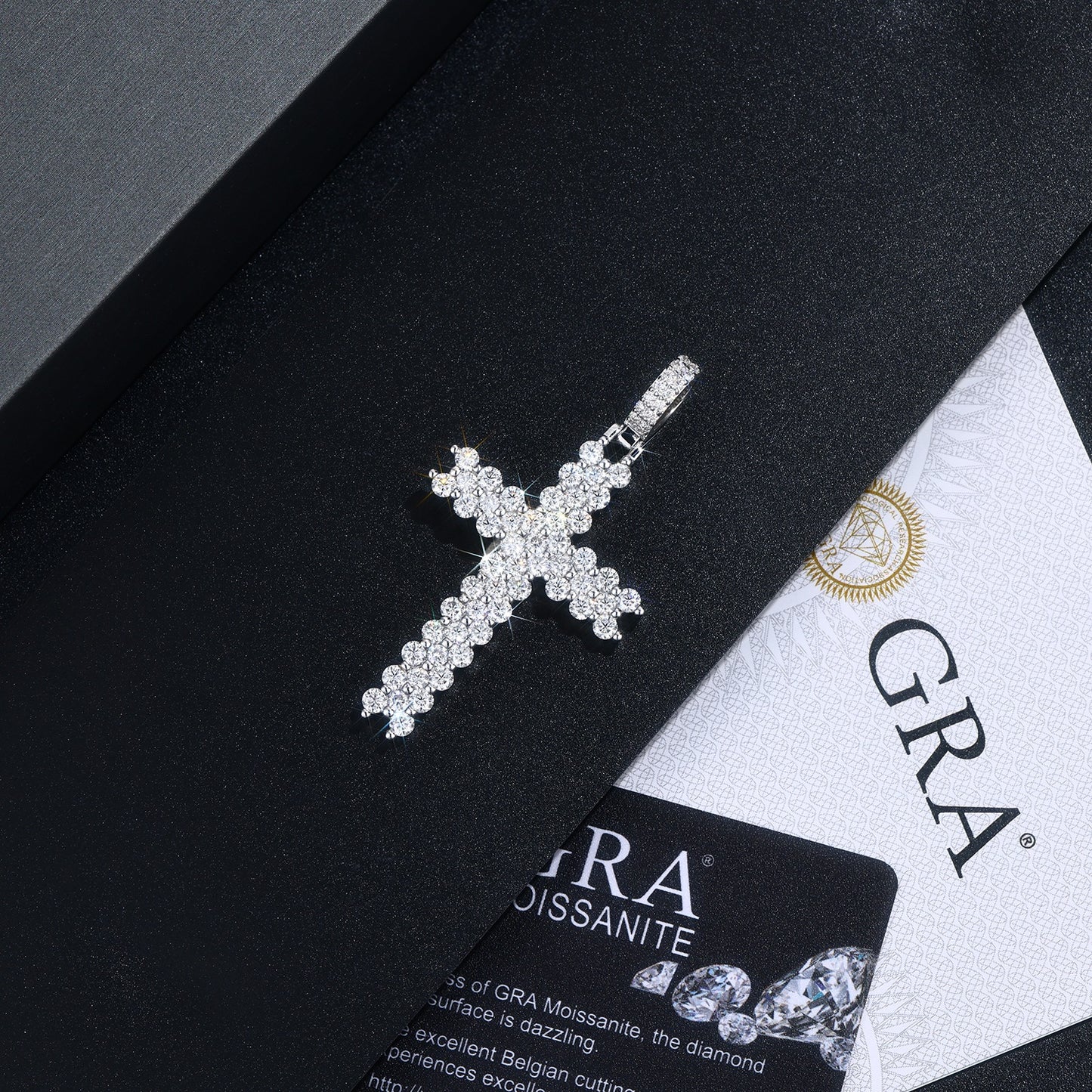 Holy Light - A Fashionable And Trendy Necklace Pendant Set With Top-quality Moissanite S925 And Silver Plated With Platinum Can Be Tested With A Diamond Pen