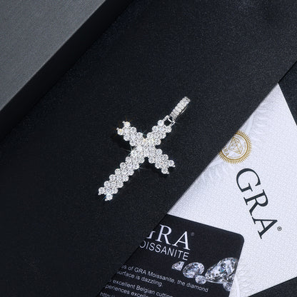 Holy Light - A Fashionable And Trendy Necklace Pendant Set With Top-quality Moissanite S925 And Silver Plated With Platinum Can Be Tested With A Diamond Pen