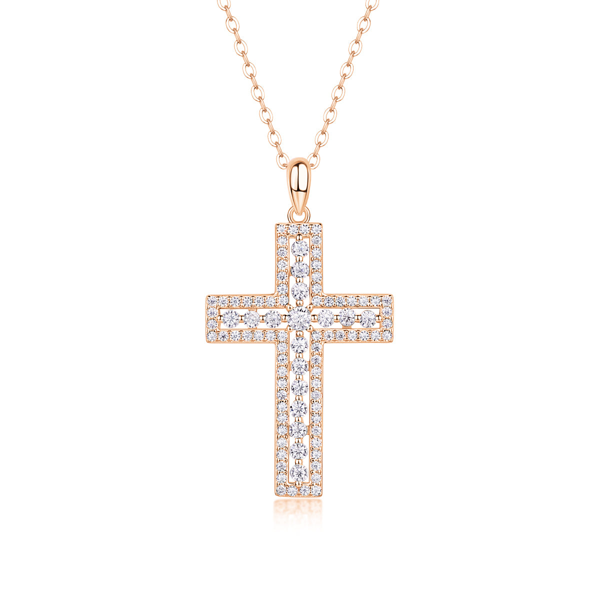 Elegant Silver Crystal Cross Necklace – Faith Pendant Jewelry