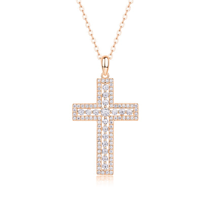 Elegant Silver Crystal Cross Necklace – Faith Pendant Jewelry