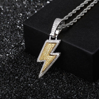 Lightning Hip Hop Pendant Micro-inlaid Zircon Hip Hop Fashion Trendy Hip Hop Jewelry