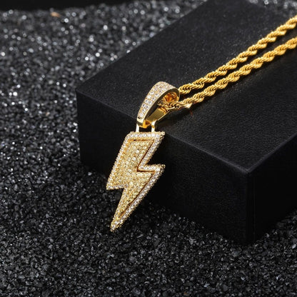 Lightning Hip Hop Pendant Micro-inlaid Zircon Hip Hop Fashion Trendy Hip Hop Jewelry