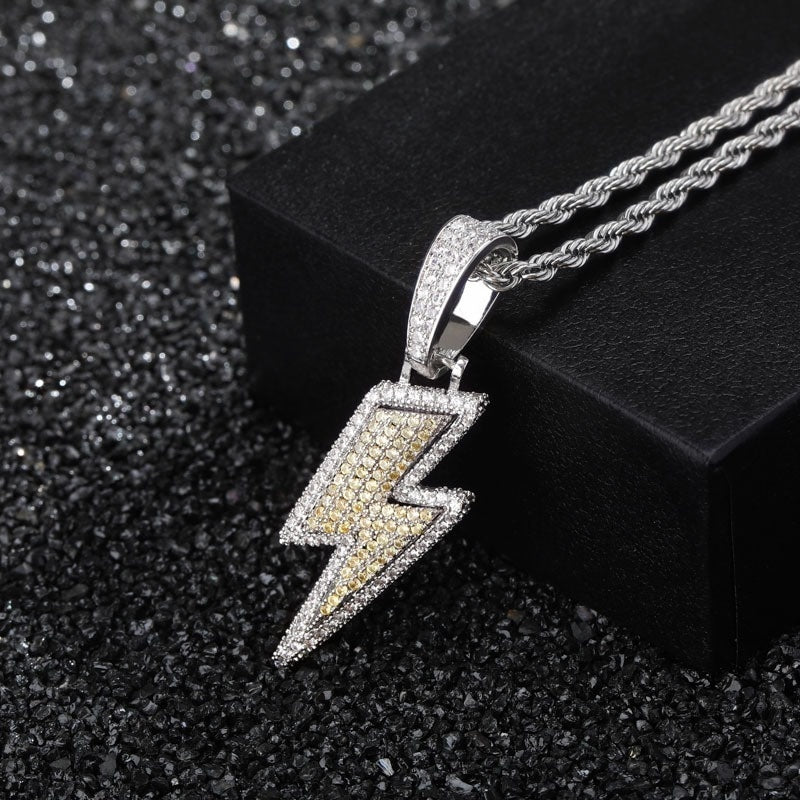 Lightning Hip Hop Pendant Micro-inlaid Zircon Hip Hop Fashion Trendy Hip Hop Jewelry