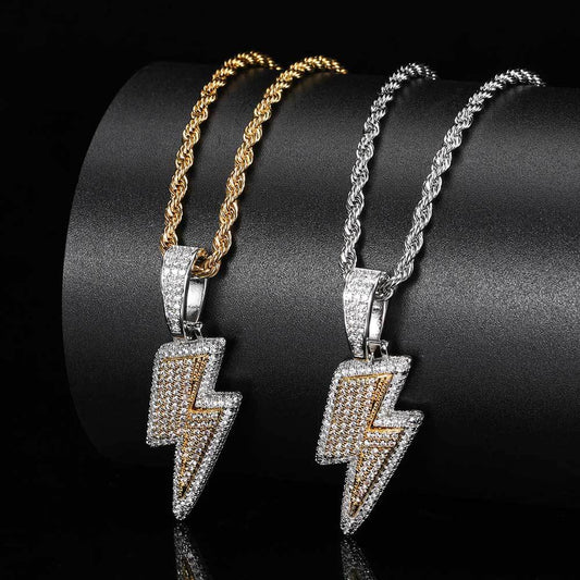 Lightning Hip Hop Pendant Micro-inlaid Zircon Hip Hop Fashion Trendy Hip Hop Jewelry