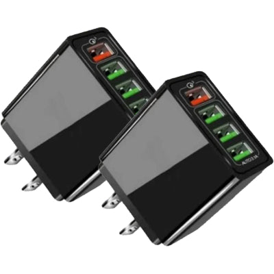 Illuminated 4-Port USB Fast Charger – 3A High-Speed Mobile Phone Charging Adapter