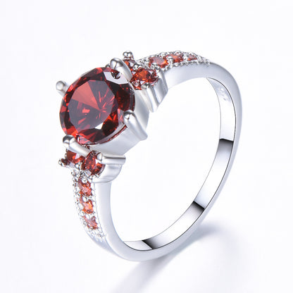 Ring Retro Female Japanese And Korean Purple Zircon Ring Diamond Ring