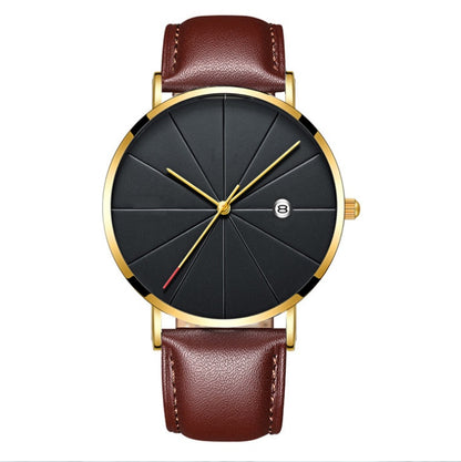 Men’s Simple Quartz Watch – Creative Waterproof Wristwatch with Calendar Display