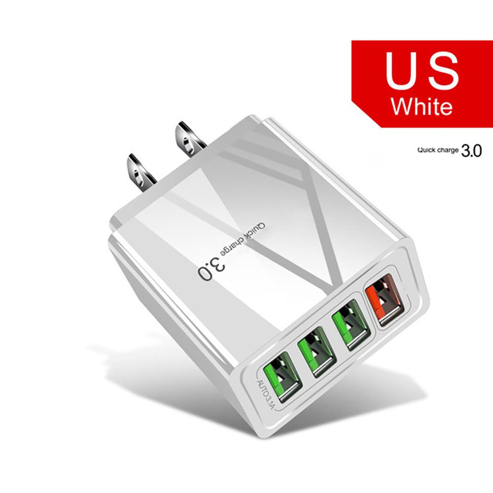 Illuminated 4-Port USB Fast Charger – 3A High-Speed Mobile Phone Charging Adapter
