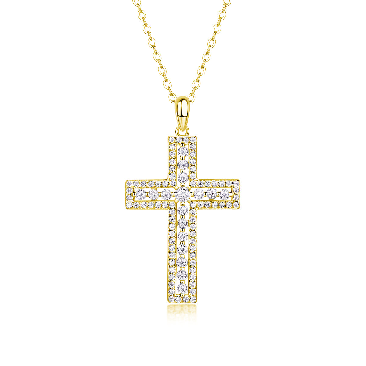 Elegant Silver Crystal Cross Necklace – Faith Pendant Jewelry