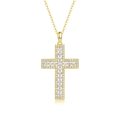 Elegant Silver Crystal Cross Necklace – Faith Pendant Jewelry