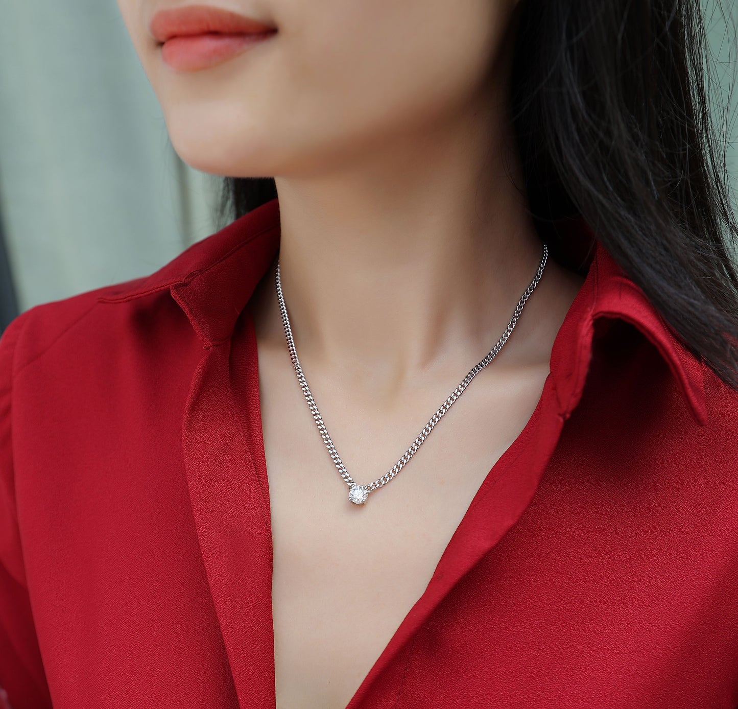 Cuban Necklace - Set With Top-quality Moissanite S925 Silver And Platinum-plated Pendant, A Fashionable And Trendy Accessory That Can Be Tested With A Diamond Pen