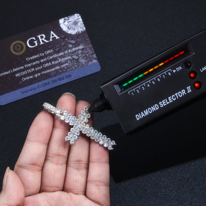 Holy Light - A Fashionable And Trendy Necklace Pendant Set With Top-quality Moissanite S925 And Silver Plated With Platinum Can Be Tested With A Diamond Pen