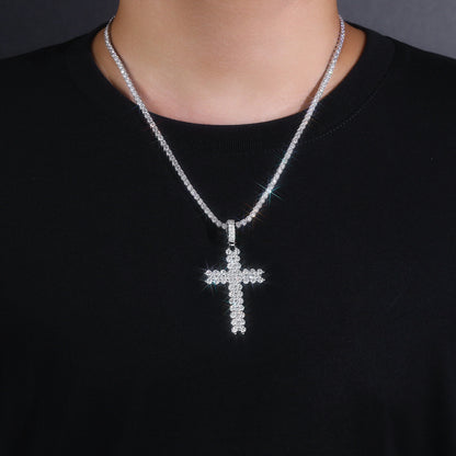 Holy Light - A Fashionable And Trendy Necklace Pendant Set With Top-quality Moissanite S925 And Silver Plated With Platinum Can Be Tested With A Diamond Pen
