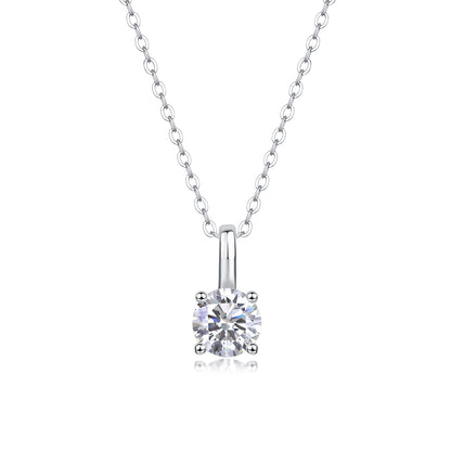 Minimalist Silver Solitaire Crystal Necklace – Elegant Women’s Jewelry