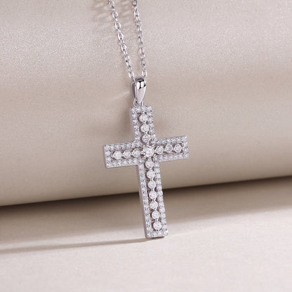 Elegant Silver Crystal Cross Necklace – Faith Pendant Jewelry